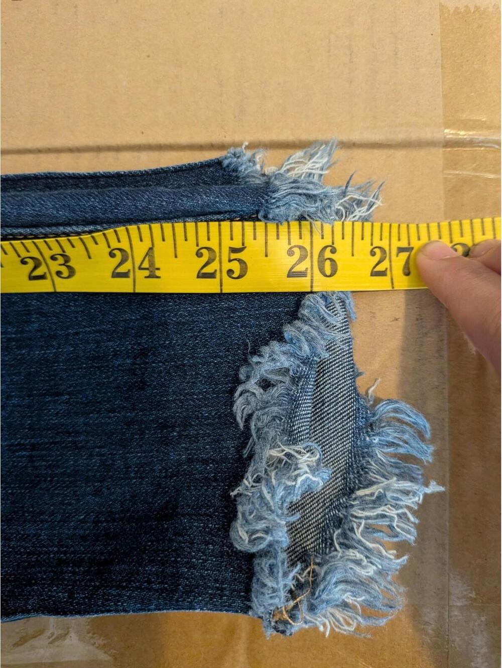 7 For All Mankind Jeans Womens 27 Blue Mid Rise Ankle Skinny Distressed Denim - Picture 8 of 8